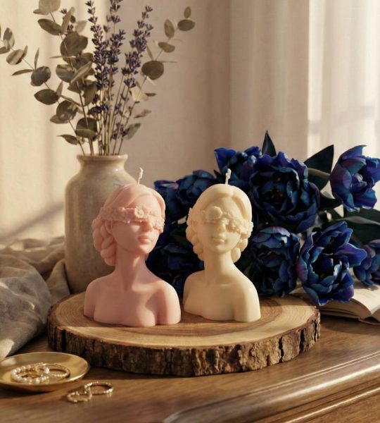 Сувенірна свічка дівчинка весна з соєвого воску (на вибір!)