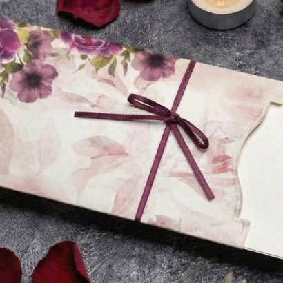 Жіноча листівка конверт для грошей квіти піони та анемони