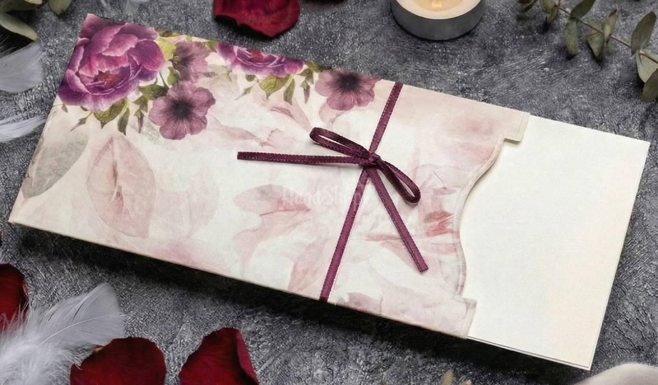 Жіноча листівка конверт для грошей квіти піони та анемони Жіноча листівка конверт для грошей квіти піони та анемони