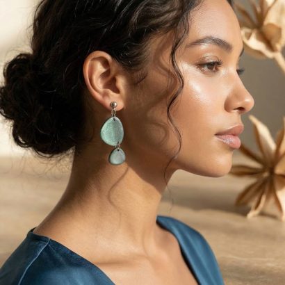 Круглі жіночі геометричні сережки з полімерної глини