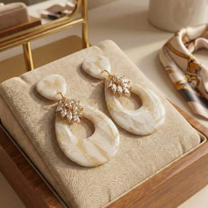 Жіночі святкові зимові сережки овальні полімерна глина