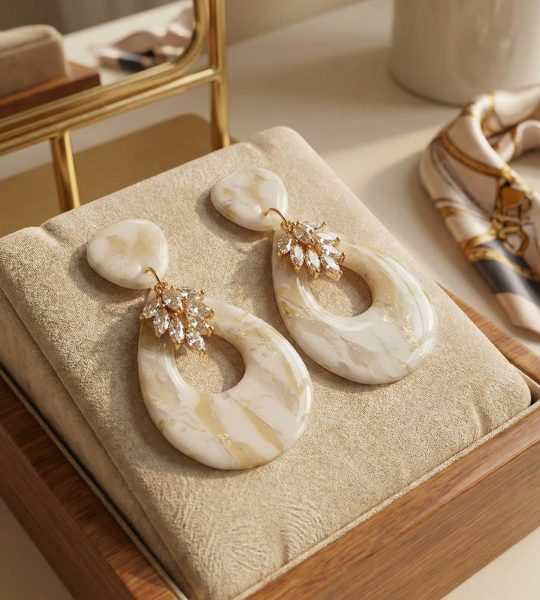 Жіночі святкові зимові сережки овальні полімерна глина