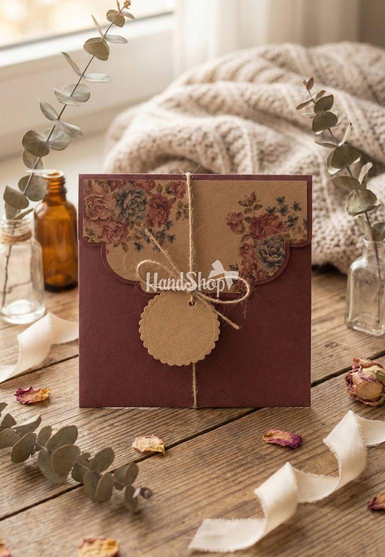 Женский конверт для денег открытка винтаж цветы розы — фото 1