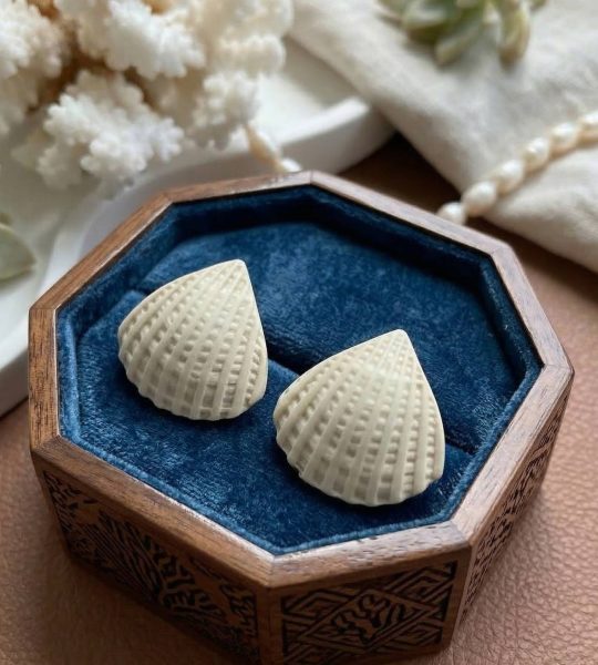 Жіночі літні морські сережки мушля полімерна глина