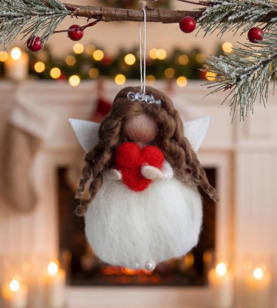 Лялька із вовни романтична валентинка ангел підвіска 2026