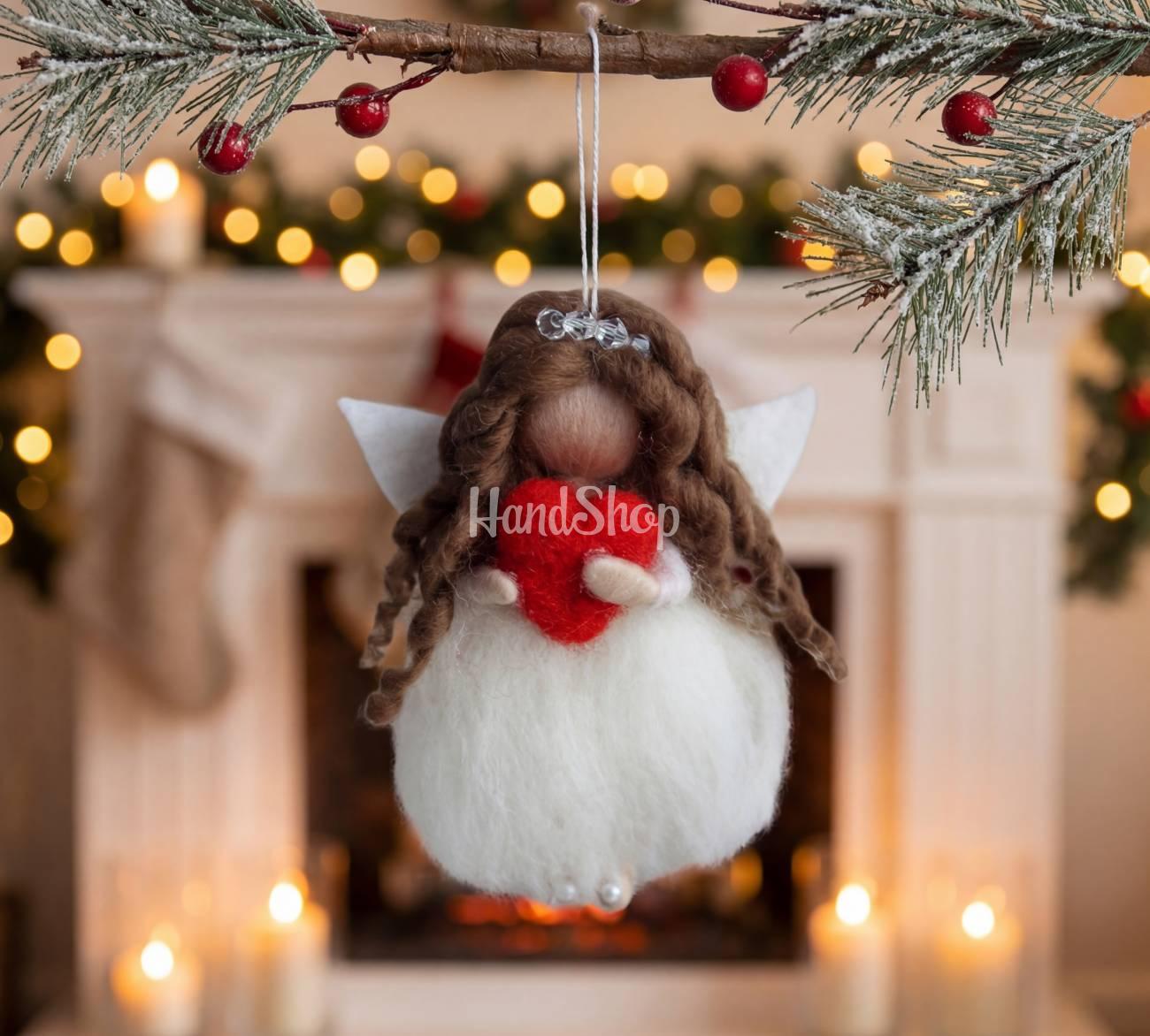 Лялька із вовни романтична валентинка ангел підвіска 2026 Лялька із вовни романтична валентинка ангел підвіска 2026